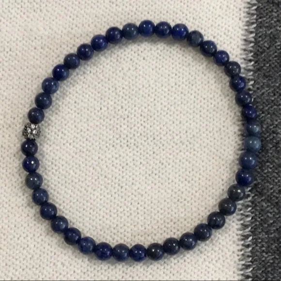 😀🔥Dark Blue Stretch Beaded Bracelet - Picture 1 of 1